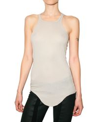 Rick Owens | Natural Ribbed Tank Top | Lyst
