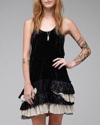 Free People | Black Merries Crushed Velvet | Lyst