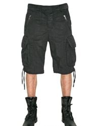 Balmain | Black Biker Short for Men | Lyst