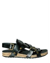 Burberry Prorsum | Black Leather Sandals for Men | Lyst
