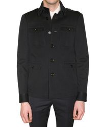 Burberry Prorsum | Blue Compact Wool Jersey Military Jacket for Men | Lyst