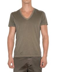 Closed | Green V-neck Washed Jersey T-shirt for Men | Lyst