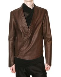 Damir Doma | Brown Fitted Kimono Style Leather Jacket for Men | Lyst