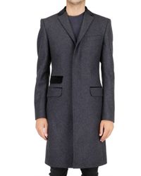Dolce & Gabbana | Gray Velvet Collar Panno Wool Coat for Men | Lyst