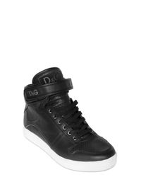 Dolce & Gabbana | Black Perforated Calf High Top Sneakers for Men | Lyst
