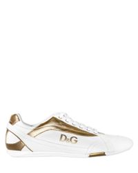 Dolce & Gabbana | White Laminated Inserts Calf Sneakers for Men | Lyst