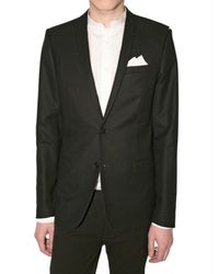 Dior Homme | Black Leather Insert Felt Wool Jacket for Men | Lyst