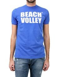 DSquared² | Blue Washed Jersey Beach Volley T-shirt for Men | Lyst