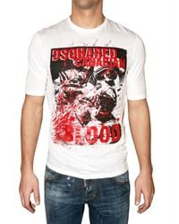 DSquared² | White Blood Jersey T-shirt for Men | Lyst