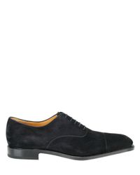 Ferragamo | Black Suede Oxford Sguardo Lace-up Shoes for Men | Lyst