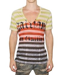 John Galliano | Gazzette Multicolor Jersey T-shirt for Men | Lyst