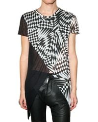 Gareth Pugh | Black Optical Modal Jersey Slit T-shirt for Men | Lyst