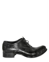 Gianni Barbato | Black Waxed Perforated Calfskin Lace-up Shoes for Men | Lyst