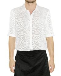 Givenchy | White Leopard Devore Silk Cotton Shirt for Men | Lyst