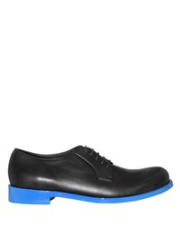 Jil Sander | Black Leather Painted Sole Lace-up Shoes for Men | Lyst