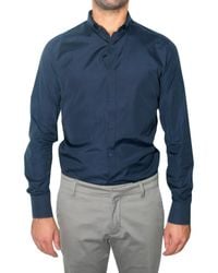 Maurizio Miri | Blue Poplin Snap Button-down Shirt for Men | Lyst