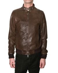 Meatpacking D | Brown Washed Calf Leather Jacket for Men | Lyst
