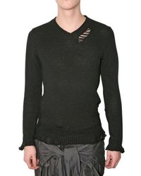 Miharayasuhiro | Black Destroyed Knit Sweater for Men | Lyst