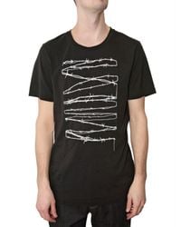 Neil Barrett | Black Embroidery Barbed Wire Tencel T-shirt for Men | Lyst
