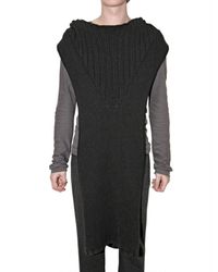 Rick Owens | Black Light Alpaca Hooded Tunic Vest for Men | Lyst