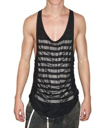 Tom Rebl | Black Cut Out Printed Jersey Tank Top for Men | Lyst