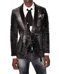 Tom Rebl | Gray Satin Collar Astrakhan Jacket for Men | Lyst