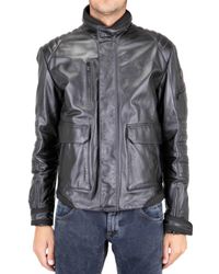 Tru Trussardi | Black Rain Stop Leather Jacket for Men | Lyst
