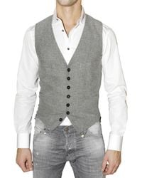 DSquared² | Gray Houndstooth Vest for Men | Lyst