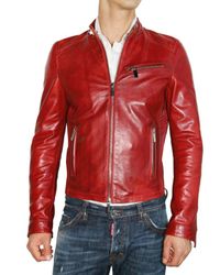DSquared² | Red Horse Leather Biker Bomber Leather Jacke for Men | Lyst