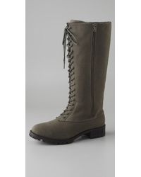 Elizabeth and James | Green Tall Canvas Boots | Lyst
