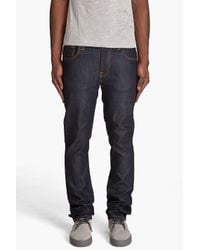 Nudie Jeans | Blue Thin Finn Organic Dry Ecru Jeans for Men | Lyst