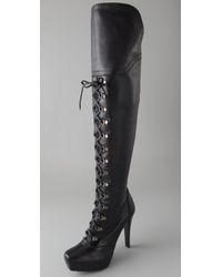 Stuart Weitzman | Black Combat Tall Boots | Lyst