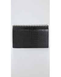 Alexander Wang | Black Amber Note Book Moc Croc Clutch | Lyst