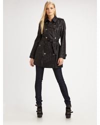 Burberry Brit | Black Buckingham Check Raincoat | Lyst
