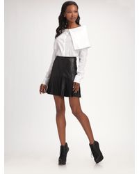 Catherine Malandrino | Black Pleated Leather Skirt | Lyst