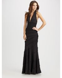 Catherine Malandrino | Black Pleated Ruffle Halter Dress | Lyst
