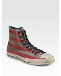 Converse | Red John Varvatos Painted Canvas High-tops for Men | Lyst