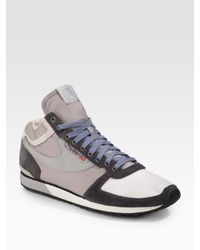 DIESEL | Gray High Pass Mid-top Sneakers for Men | Lyst