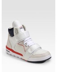 DIESEL | White Deco Impression Strap High-top Sneakers for Men | Lyst
