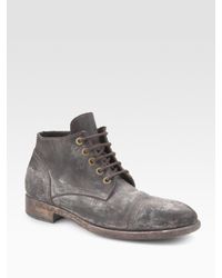 Dolce & Gabbana | Brown Weathered Leather Boots for Men | Lyst
