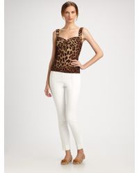 Dolce & Gabbana | White Stretch Cotton High Waisted Pants | Lyst