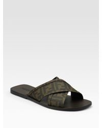 Fendi | Green Beach Boy Sandals for Men | Lyst