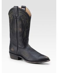 Frye | Black Billy Distressed Western Boots for Men | Lyst