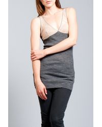 Giada Forte | Gray Ribbed W/ Lace in Grmedio | Lyst