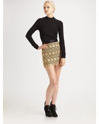 MILLY | Metallic Lace Mini Skirt | Lyst