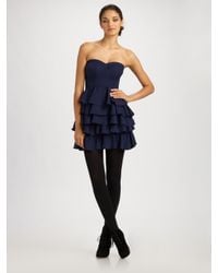 Rebecca Taylor | Blue Fit & Tiered Party Dress | Lyst