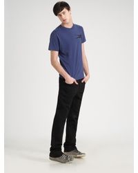 Royal Underground | Blue Leather Appliqué Tee for Men | Lyst