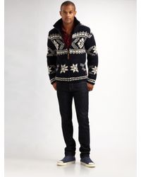 Scotch & Soda | Blue Hand-knit Snowflake Sweater for Men | Lyst