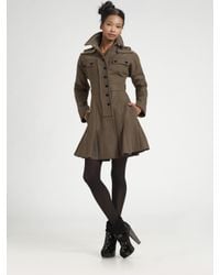 Sonia by Sonia Rykiel | Green Military Wool Flare Coat | Lyst