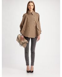 Stella McCartney | Gray Heavy Twill Capelette Trenchcoat | Lyst